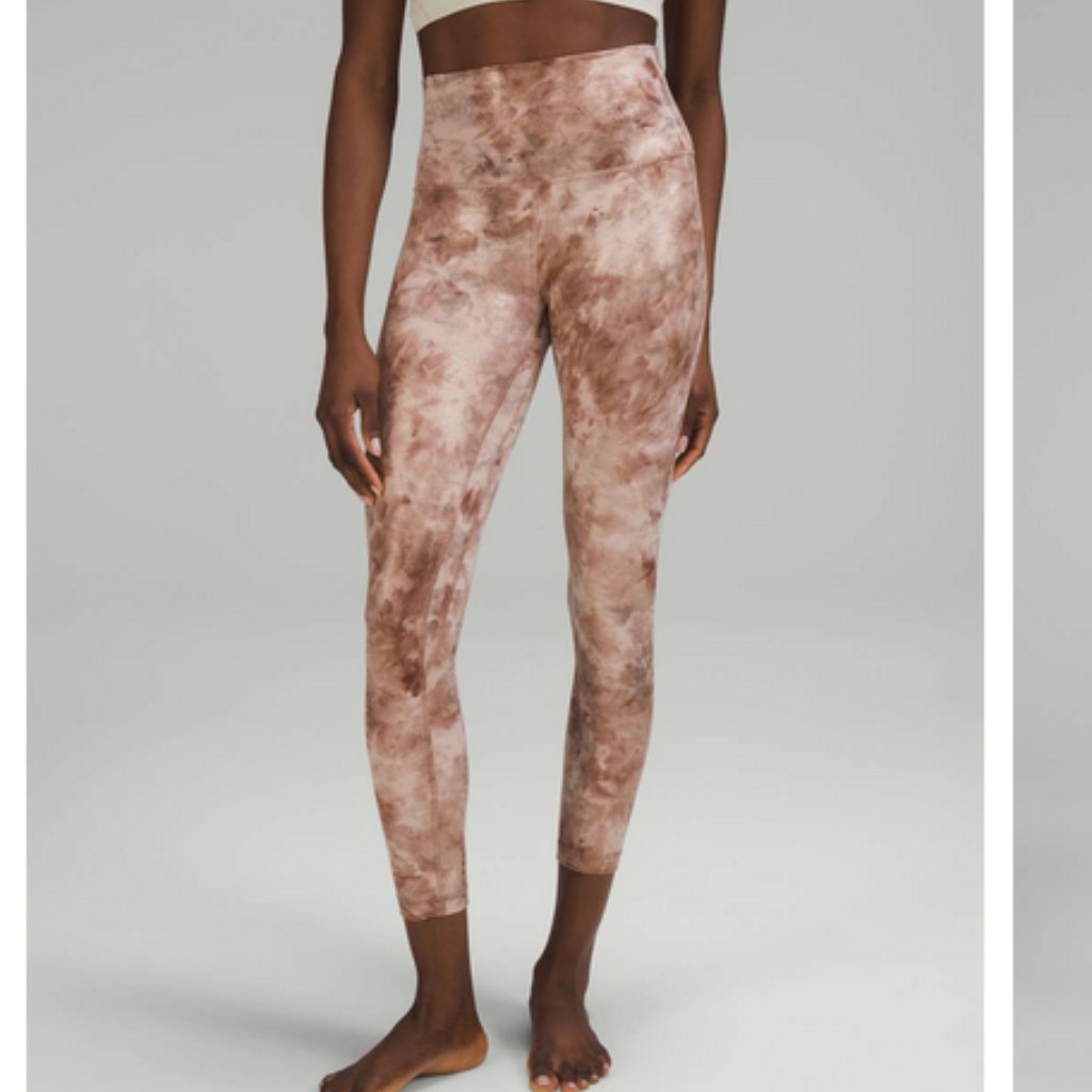 Lululemon Align Pant 25" Shine Diamond Dye Misty Shell Cacao Diffuse Foil -Sz 2